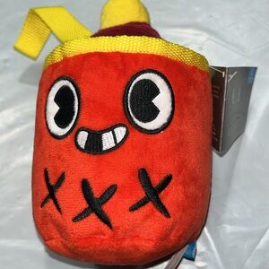 Bark Box NEW Pooch Hooch Plush Squeak Dog Toy nylon strap tube squeaker crinkle